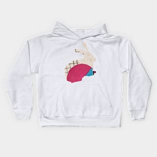 90s abstract watercolor bunny Kids Hoodie